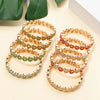 Happy Bangle Paved Diamond Enamel Beaded Bracelets For Women Boho Gold Color Elastic Bracelets - Image 51