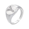 silver color A-Z Initial Signet Rings For Women Men Statement Ring 26 letters women adjustable rings - Image 9
