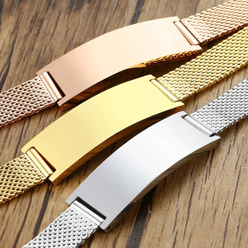 10/16mm Adjustable Bracelets for Men Women Mesh Band Stainless Steel Metal Unisex Casual Jewelry - Image 1