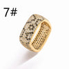HECHENG, Golden Plated Leopard Print Earrings Square Ring with Cubic Zirconia Hip Hop Style for Men and Women - Image 14