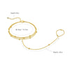 Multi-Layer Bead Chain Bracelet with Finger Ring Connector in Gold-Tone or Silver-Tone - Image 5