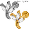 1PC Implant Steel Paved Flat Back Flower 3/4/5/6 Marquise CZ Labret Piercing Internal Thread Tragus Helix Lobe Earring - Image 13
