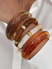 Four-Piece Resin and Acrylic Bangle Set in Multicolor and Gold-Tone or Silver-Tone Styles - Image 13