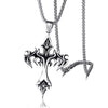 Stainless Steel Necklace Flame Retro Cross Titanium Steel Casting Men Pendant Necklace Type - Image 1