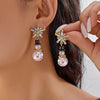 Christmas Snowman Imitation Pearl Drop Earrings for Women Shiny Rhinestone Snowflake Dangle Earring Year Jewelry - Image 8