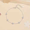 Silver Four-leaf Flower Necklace Bracelet Set for Women Vintage Design Sparking Jewelry Set Party Jewelry Gifts - Image 6