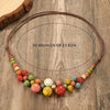 Colorful Handmade Ceramic Necklace Multilayer Adjustable Boho Bohemian Colored Choker Ethnic Style Beaded Jewelry Niche Design - Image 5