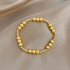 Stainless Steel Bead Stretch Bracelet 3mm or 4mm in Gold-Tone Silver-Tone or Mixed - Image 17