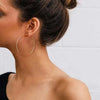 Hnsp 316L Stainless Steel Simple Hoop Earrings For Women Jewelry Accessories 40MM-50MM Circle Earring - Image 5