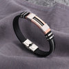 Stainless Steel Bracelets Men Wrist Band Black Grooved Rudder Silicone Mesh Link Insert Punk Wristband Casual Bangles - Image 9