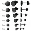 3MM-10MM Punk Small Black Round Stainless Steel Men's Stud Earrings For Women Minimalist Piercings Ear Jewellery Y2k Accessories - Image 4