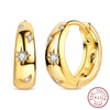 Silver Hoop Earrings Shining Star Moon Square Bow Stud Earrings for Women Jewelry Accessories - Image 13