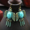 Ethnic Women's Pigeon Bohemian Earrings Vintage Bronze Gypsy Turquoises Jhumka Earrings Oorbellen - Image 8