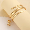 Stainless Steel Water Drop Bangle Ring Set for Women Geometric Teardrop Open WristCuff Irregular Twisted Bracelet Jewelry - Image 3