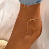 Simple Adjustable Chain Anklet Bracelet For Women's Vintage Thin Chain Female Foot Beach Jewelry Festival Gift - Image 3