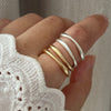Silver Rings For Women Geometric Jewelry Finger Adjustable Simple GOld Narrow Ring For Party Birthday Gift - Image 2