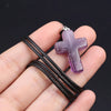 Charm Natural Semiprecious Stone Cross Shape Crystal Tiger Eye Agate Pendant Necklace Jewelry Gift for Women 25x18mm - Image 35