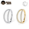Double-Line Cartilage Clicker Hoop with Clear Cubic Zirconia - Image 1