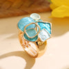 Multicolor Drip Oil Geometic Rings for Women Accessories Elastic Adjustable Gold Color Ring Party Jewelry Gift - Image 12