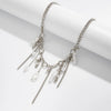 Layered Imitation Pearl Necklace with Metal Tassel Details - Image 6