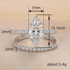 Silver Classic Marquise Zircon Ring For Women Engagement Wedding Jewelry Sales - Image 6
