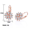 Zakol Rose Gold Color Flower Hoop Earrings for Women CZ Crystal Zircon Earring - Image 5