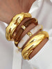 Four-Piece Resin and Acrylic Bangle Set in Multicolor and Gold-Tone or Silver-Tone Styles - Image 15