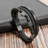 19/21/23cm Hand-woven Leather Bracelet Multilayer Tiger Eye Beaded Leather Men Bracelet Punk Bangle for Men Jewelry - Image 12