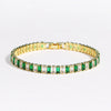 Emerald Cubic Zirconia CZ Tennis Bracelets for Women Gold Plated Charm Green Female Bangles Wedding Jewelry Gift - Image 21