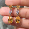 Simple and Elegant Square Cubic Zirconia Earrings Bling Yellow CZ Dangle Women Wedding Engagement Jewelry - Image 17