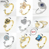 Rose Flower Rotating Ring For Women Spinner Fidgets Heart Charm Adjustable Open Rings Star Moon - Image 1