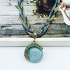 Multilayer Beads Chain Crystal Gem Stone Pendant Necklaces Boho Statement Jewelry - Image 11