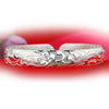 Silver Bangle Bracelet for Women Vintage Carved Flower Open Bangles Pattern Inner Engraved Jewelry Gifts - Image 5
