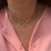 Crystal Heart Pendant Choker Necklace with Tassel Drop - Image 10