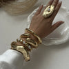 Exaggerated Wide Cuff Irregular Geometric Gold Color Chunky Bangles Bracelet for Women Men Punk Hip Hop Jewelry Gift - Image 4