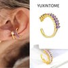 1PC Plated Gold Ear Cuff Earrings For Women C-Shape Crystal Clip On Earrings No Piercing Earrings Jewelry Gifts - Image 16