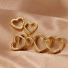 Simple Stainless Steel Geometric Heart Hoop Earrings for Women Small Circle Huggies Ear Buckle Punk Earring Minimalist Jewelry - Image 1