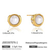 Ball Pendant Earrings Stainless Steel Gold Plated Jewelry Gift Ring Hoop Earrings For Women - Image 21