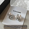 White Ggray Flower Pearl Earrings Necklace Accessory For Women's Girl’s Light Adjustable Necklace Set Jewelry - Image 7
