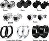 8 Pairs Earrings for Men Steel Mens Black Earrings Multipack Stud Huggie Small Hoop Earrings Set - Image 4