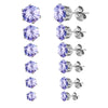 Six-Pair Stainless Steel Stud Earring Set with Cubic Zirconia in Multiple Colors - Image 17