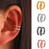 Silver Color Zircon Ear Cuff Ear Clip for Women No Pierced Cross Geometric Earcuff Wrap Rhinestone Earcuff Clips Jewelry - Image 1