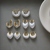 Elegant Gold Color Plated White Resin Pearl Smooth Earring Stainless Steel Jewelry - Image 1