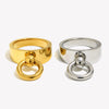 Small Circle Simple Ring Minimalist Flipped Circle Hoop Cute Design Dailry Accessories Women's Jewelry - Image 3