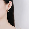 Silver Round Earrings for Women Evening Style - Image 5