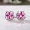 Ne'w Bright White/Yellow/Pink CZ Stud Earrings for Women Contracted Jewelry Wedding Engagement - Image 33