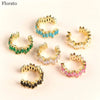 1PC Gold Plated Ear Cuff Earrings for Women Colorful C Shape Cube Zircon Earcuff Clip on Earring No Piercing Earring Jewelry - Image 1