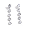 Stainless Steel Cubic Zirconia Rectangle Chain Long Drop Dangle Earrings Temperament Dainty Fantasy Jewelry - Image 7