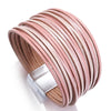 Simple Gold Silver Color Leather Bracelets For Women Boho Multilayer Strips Wide Wrap Bracelet Jewelry - Image 16