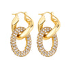 Cubic Zirconia Huggie Hoop Earrings in Gold-Tone Stainless Steel - Image 12